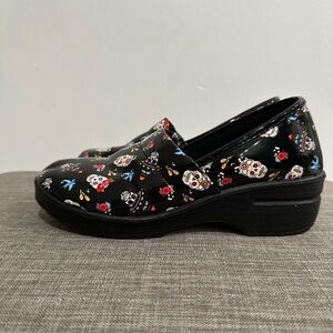 Black Mules and Clogs with Colorful Skull Design/ Dia de Los Muertos